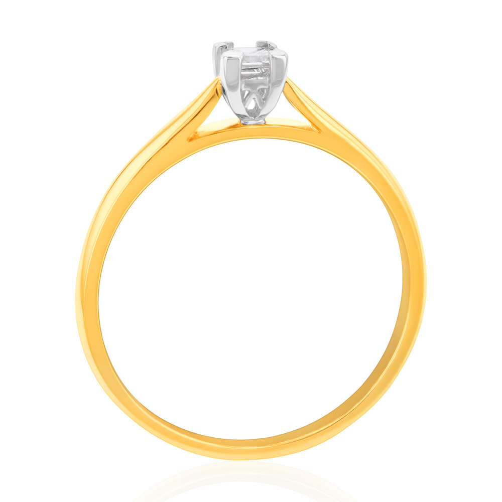 18ct Yellow Gold Solitaire Ring With 0.2 Carat Diamond