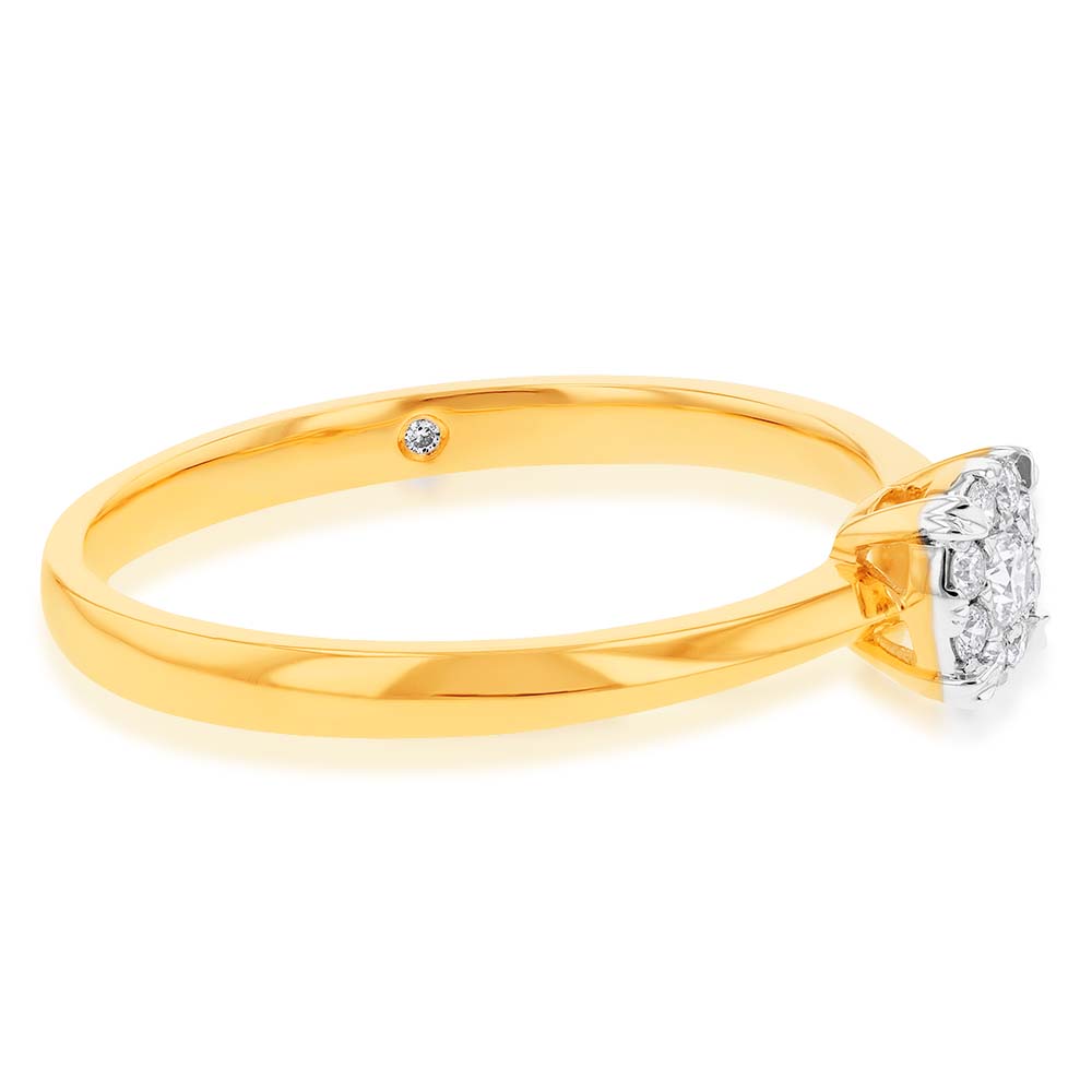 Flawless Cut Diamond Engagment Ring in 9ct Yellow & White Gold