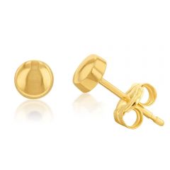 9ct Yellow Gold Flat Stud Earrings