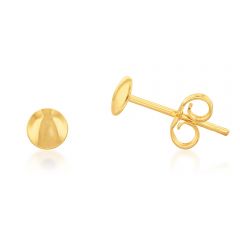 9ct Yellow Gold Flat Round Stud Earrings