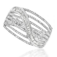 Diamond Swirl Ring in 9ct White Gold