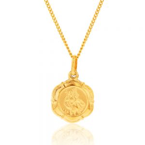 9ct Yellow Gold Saint Christopher Pendant 6 sided