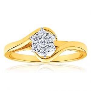 9ct Yellow Gold Diamond Luxurious Ring