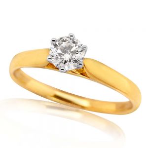18ct Yellow Gold & White Gold Certified Diamond Ring With 0.5 Carats Of Diamonds