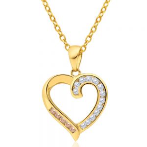 Australian Diamond 9ct Yellow Gold Diamond Heart Pendant