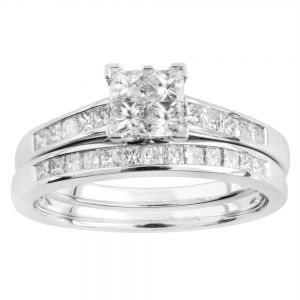 SEAMLESS LOVE 9ct White Gold Bridal Set Ring with 1.00 Carat of Diamonds