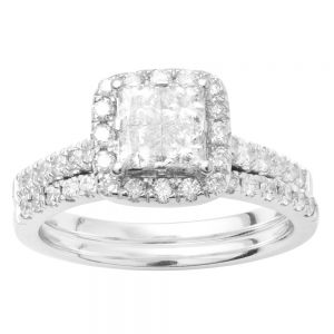 SEAMLESS LOVE  9ct White Gold Bridal Set Ring with 1.20 Carat of Diamonds