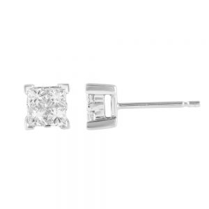 SEAMLESS LOVE 9ct White Gold Stud Earrings with 1/2 Carat of Diamonds