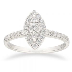 Flawless 1/2 carat Diamond Ring in 9ct white gold