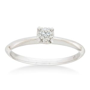 Flawless Cut 18ct White Gold Solitaire Ring With 0.15 Carats Diamond