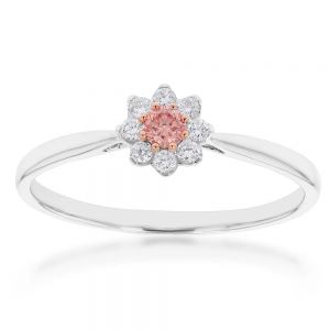 Luminesce Lab Grown Pink & White 1/4 Carat Diamond Ring set in a 9ct White Gold