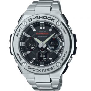Casio G Steel Solar World Time GSTS110D-1A Stainless Steel Mens Watch