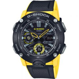 G-Shock Carbon Core Guard GA-2000-1A9DR Black and Yellow Resin Mens Watch