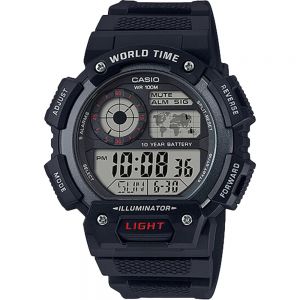 Casio AE1400WH-1A World Time Black Digital Mens Watch