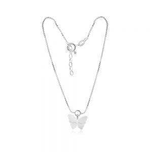 Sterling Silver Butterfly Charm 25cm Anklet