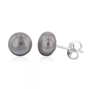 Grey Freshwater Pearl Stud Earrings