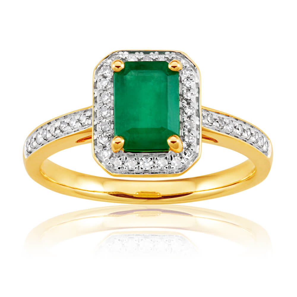 emerald cut paved engagement ring style